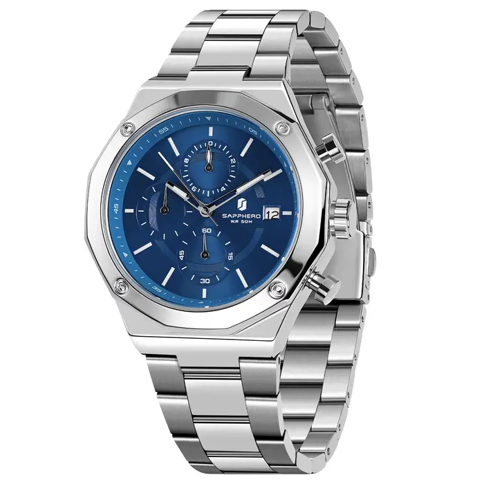 Montre de sport de luxe pour homme SAPPHERO, montre-bracelet chronographe étanche tendance, design q