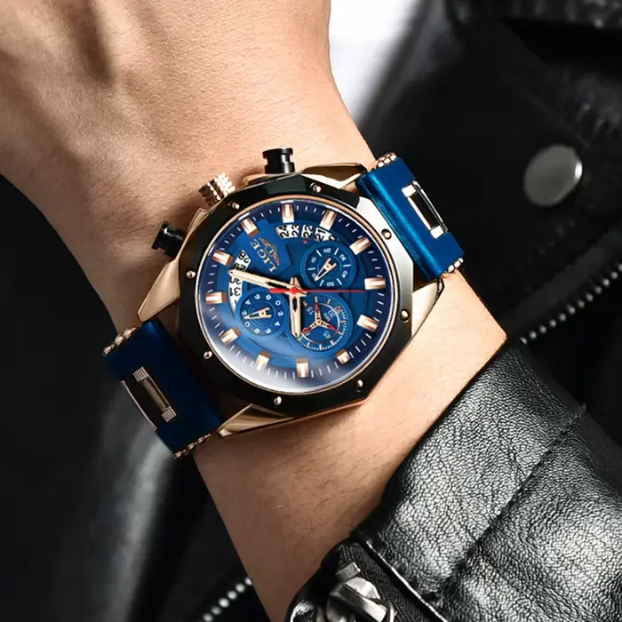 2025 LIGE nouvelle mode hommes montres haut de gamme de luxe Silicone Sport montre