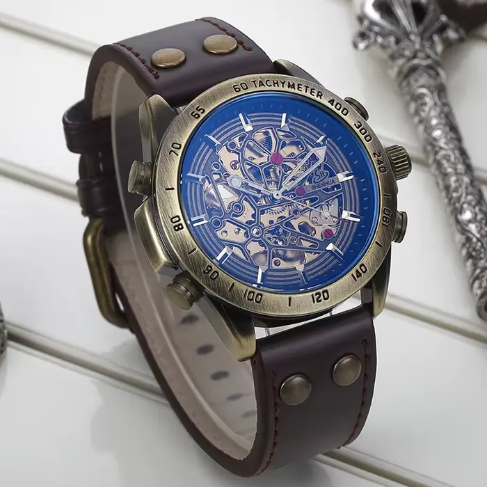 Montre Gorben Style Steampunk Design Vintage Automatique à Remontage Automatique pour Hommes Occasions Spéciales