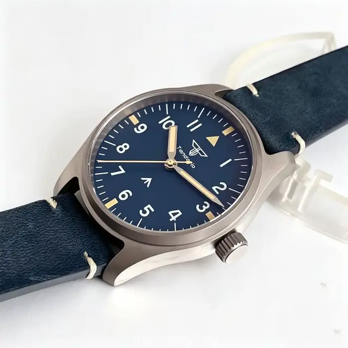 Montre de pilote chronographe Tandorio Titanium VH31 pour homme