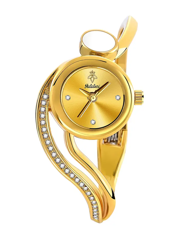 Montre de mode pour femmes, marque : montre à quartz au design luxueux et sertie de diamants, avec b