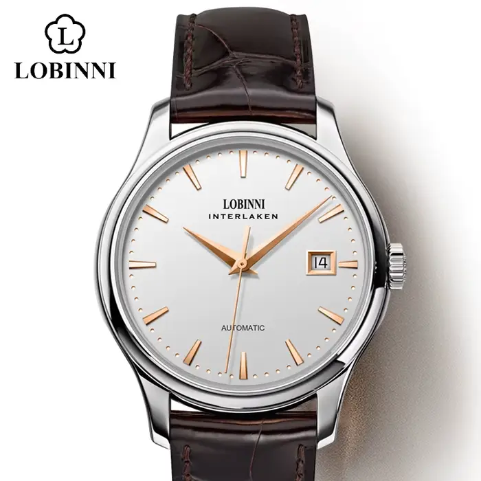 Montre mécanique pour homme LOBINNI L12026, mouvement ST2130, verre saphir, étanche 50M, date, affai