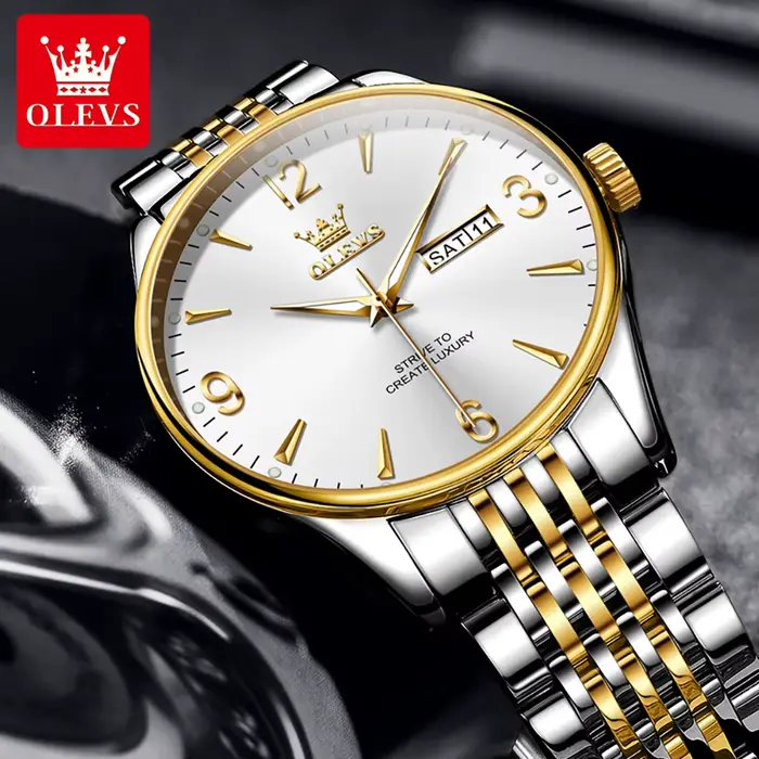OLEVS 2928 montres pour hommes originales mode Simple Auto Date cadran numérique élégant homme montre-bracelet marque