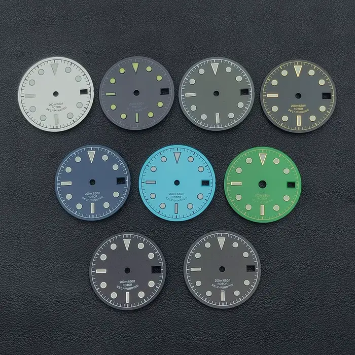 Neiton – cadran de montre noir blanc bleu gris vert