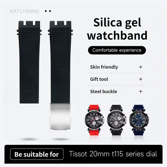 Bracelet de montre en caoutchouc de Silicone souple