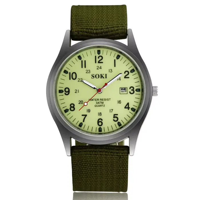 Montre-bracelet à Quartz étanche en Nylon pour hommes