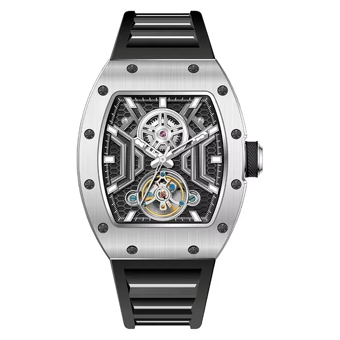 Montre automatique squelette Daniel Gorman 919028 pour hommes et femmes, montre-bracelet mécanique t