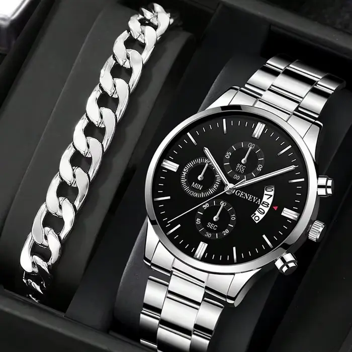 Mode hommes montre de luxe calendrier Quartz montre-Bracelet montres d'affaires homme horloge mâle B