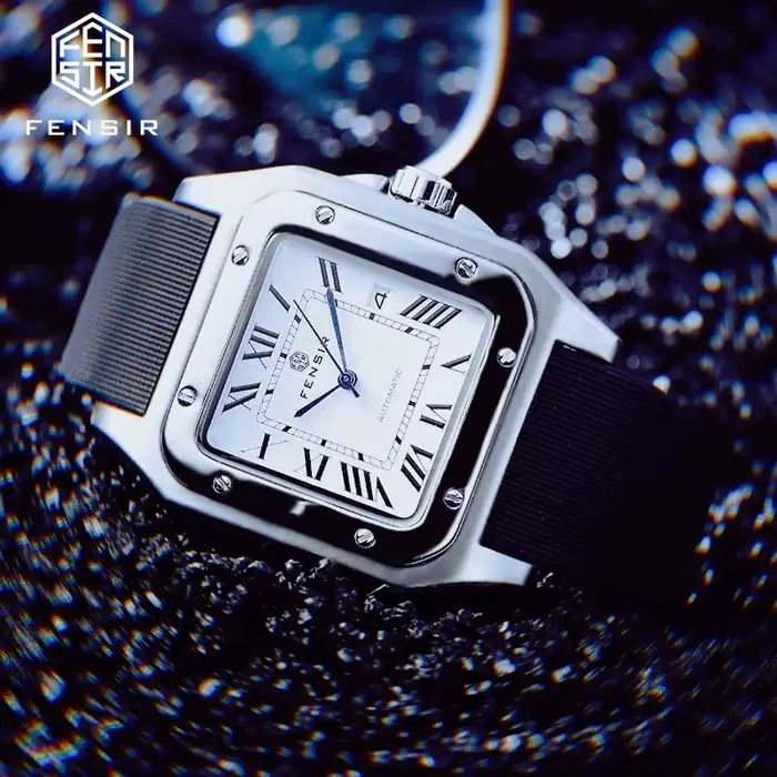 Montre carrée FENSIR à quartz pour hommes daffaires style européen américain japonais et coréen cadeau occasions spéciales quartz polyvalente élégante décontractée jeunes hommes étudiants hommes sociaux