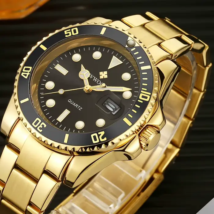 Montre-bracelet étanche en acier inoxydable pour homme