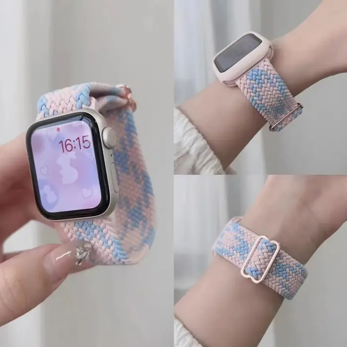 Boucle solo tressée pour bracelet de montre Apple 45mm 44mm 40mm 41mm 49mm