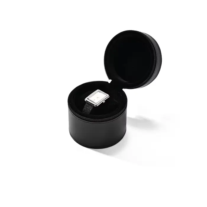 Oirlv-Boîtes de montre rondes à 1 fente avec oreiller, sac de montre de luxe, étui de voyage, organi