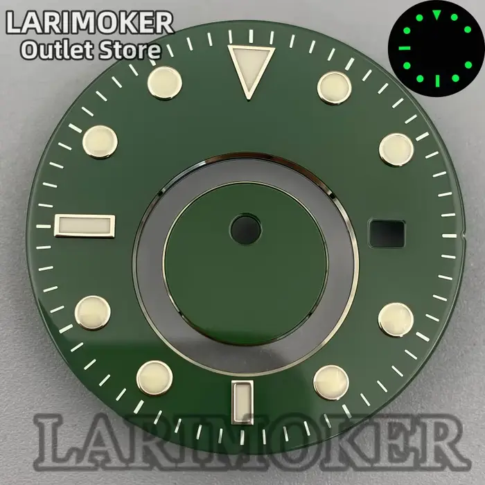 LARIMOKER – cadran lumineux vert mécanique automatique GMT de 31.5mm avec aiguilles