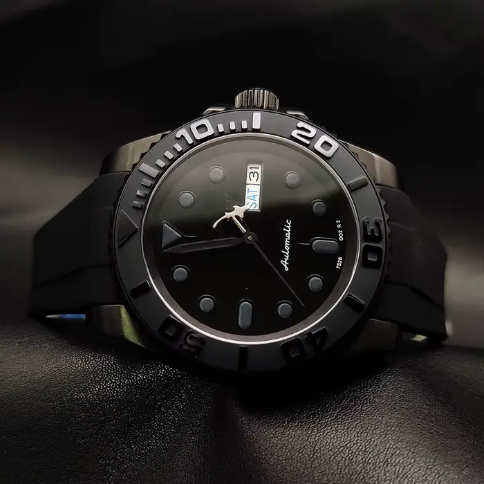 Montre mécanique automatique pour hommes, 40mm, boîtier PVD noir, verre saphir, mouvement japonais N