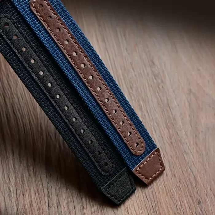 Bracelet de montre en cuir et nylon