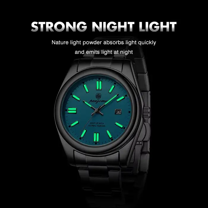 PAAZOMU – montre ronde rétro pour hommes