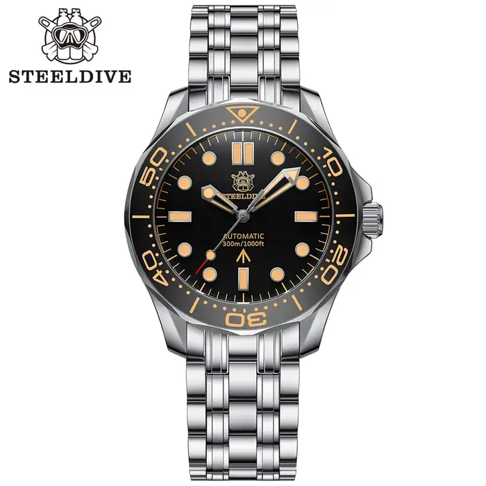 STEELDIVE SD1957 meilleur vendeur 42MM lunette en céramique 300M étanche Super Luminou verre saphir NH35 automatique hommes montre de plongée
