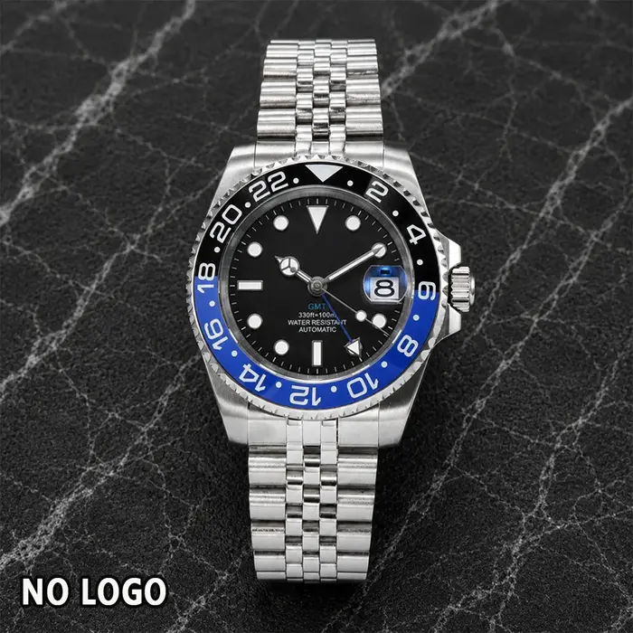 Montre homme Dwayne Campbell acier inoxydable 316L avec mouvement GMT et tourbillon résistante à l'eau pour occasions formelles et quotidiennes