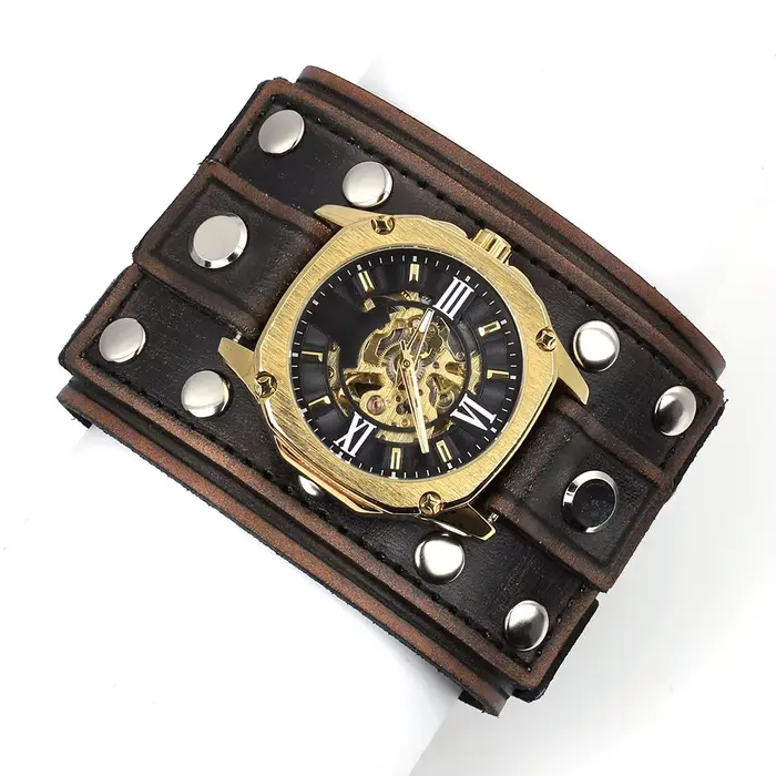 Bracelet de montre Vintage en cuir véritable