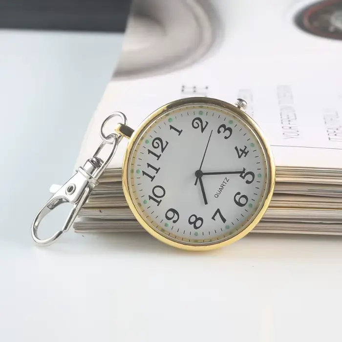 Nouvelle petite montre de poche à Quartz mignonne avec porte-clés hommes femmes