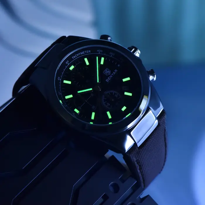 Montre Quartz PAGANI DESIGN Chronographe Résistante à l'Eau pour Hommes Occasions Spéciales Affaires Robuste Cuir