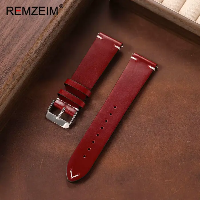 Bracelet de montre en cuir ciré de style classique