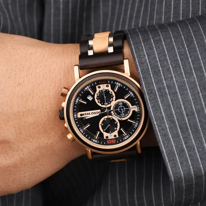 DODO DEER – montre multifonctionnelle en bois pour hommes, étanche, avec calendrier, secondes de course, chronographe, lumineuse, personnalisée, livraison directe