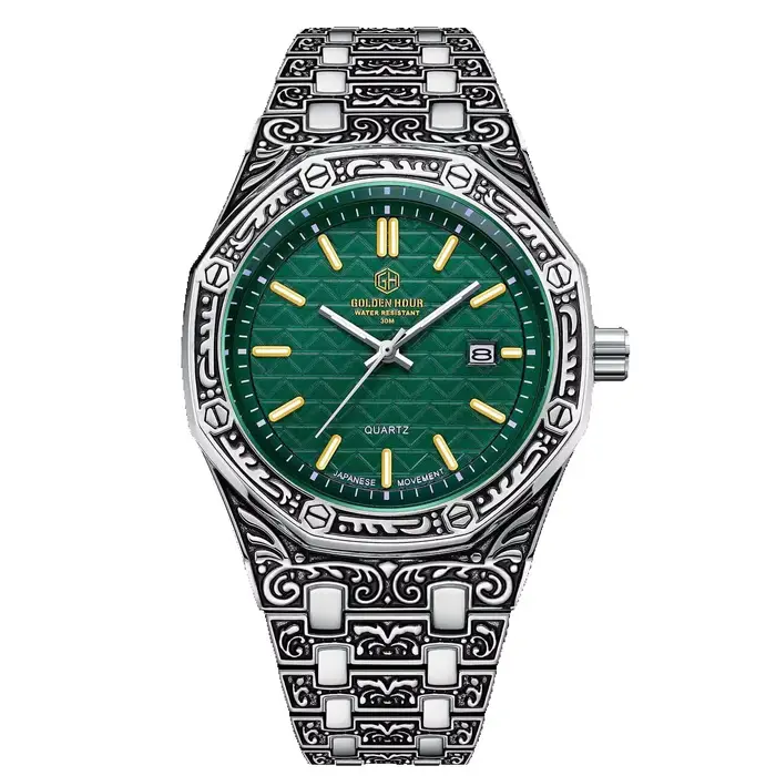 Carve Vintage montres classique vert eau fantôme table étanche graver copie montre à Quartz bracelet livraison gratuite