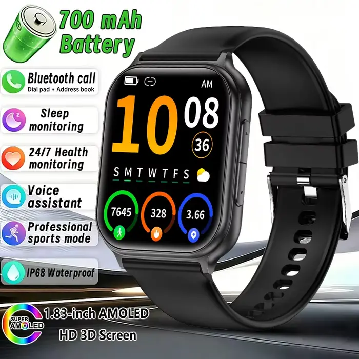 Montre connectée LIGE avec suivi de fitness, moniteur de fréquence cardiaque, mode sport professionnel, cadrans personnalisables pour homme et femme occasions spéciales
