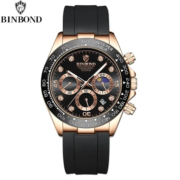 BINBOND luxe hommes montre Quartz homme montres étanche lumineux haut marque