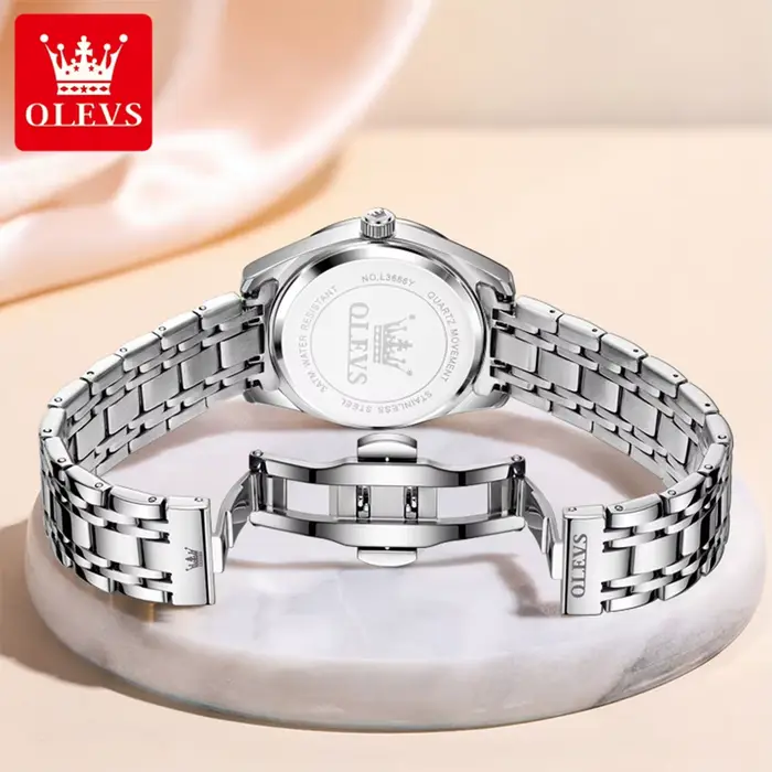 Montre OLEVS Quartz pour Femmes avec Fonction Chronographe et Date Résistante à l'Eau Occasions Spéciales et Quotidienne