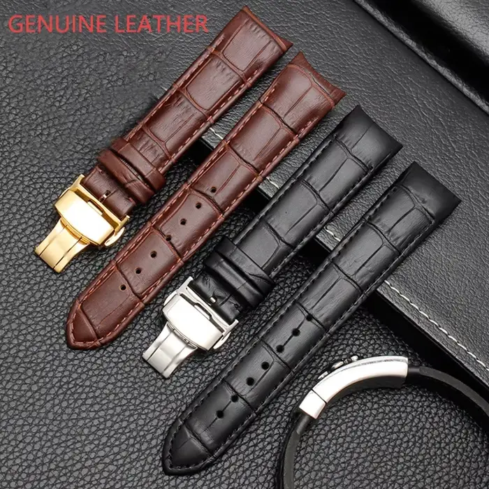 Bracelet de montre en cuir véritable de veau