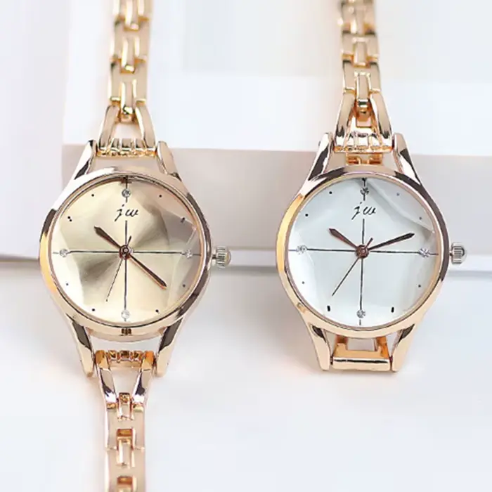 Montre-Bracelet de luxe pour femmes élégant or Rose dames montres strass Simple mode femme Quartz relogio feminino