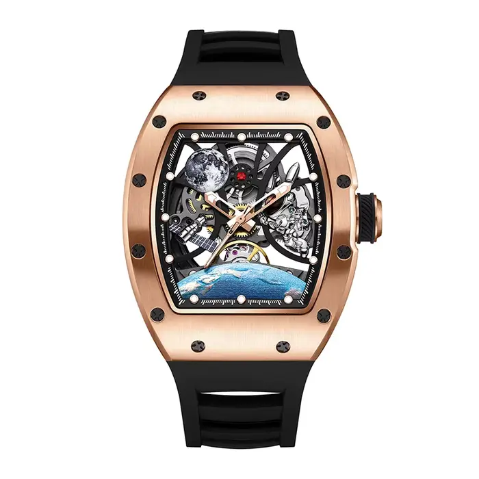 Montres pour hommes montre-bracelet mécanique automatique de luxe AR montre en verre saphir horloge étanche