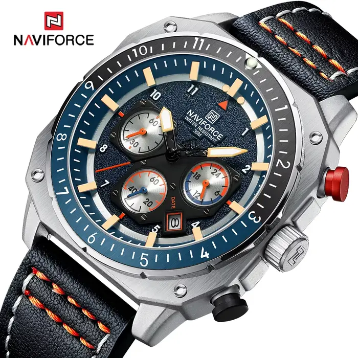 NAVIFORCE Top marque montre de luxe mode Quartz montre-bracelet pour hommes Relogio Masculino bracelet en cuir multifonctionnel homme montres