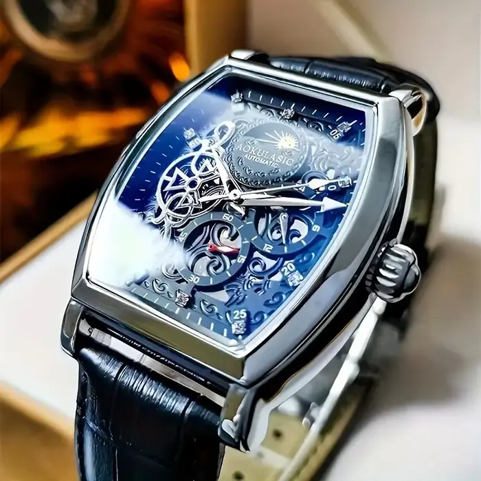 Montre mécanique automatique élégante pour homme avec tourbillon