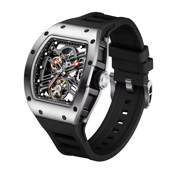 Montre automatique modèle Treize TAKE THE CHANCE 13, cadran squelette lumineux, montre-bracelet méca