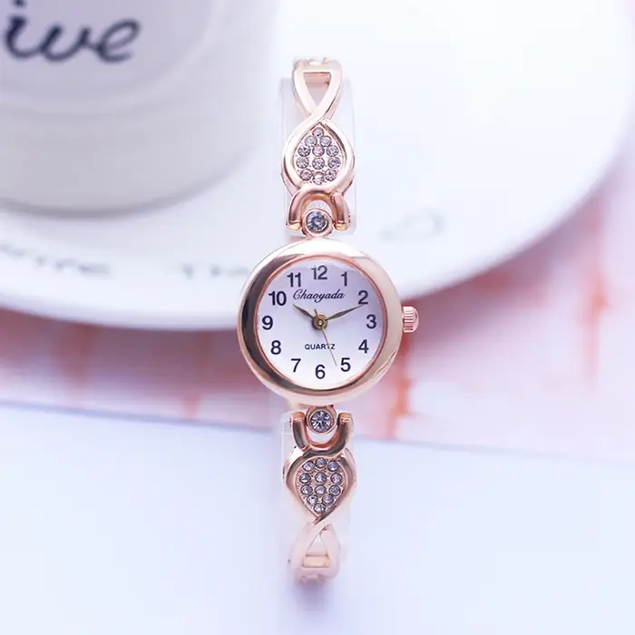 Montre à Quartz Diamant Luxe et Mode pour Jeunes Filles Occasions Spéciales Bracelet Acier Inoxydable