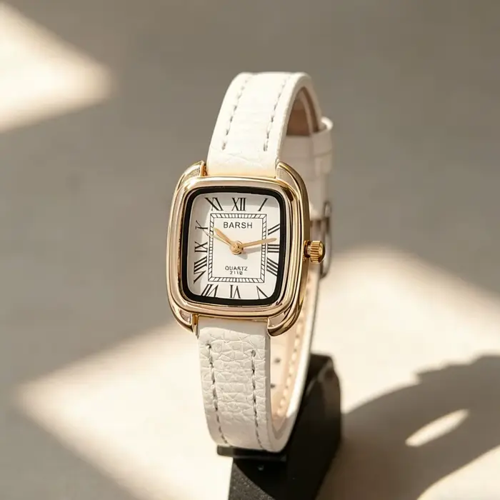 Montre-bracelet en cuir tendance pour femme