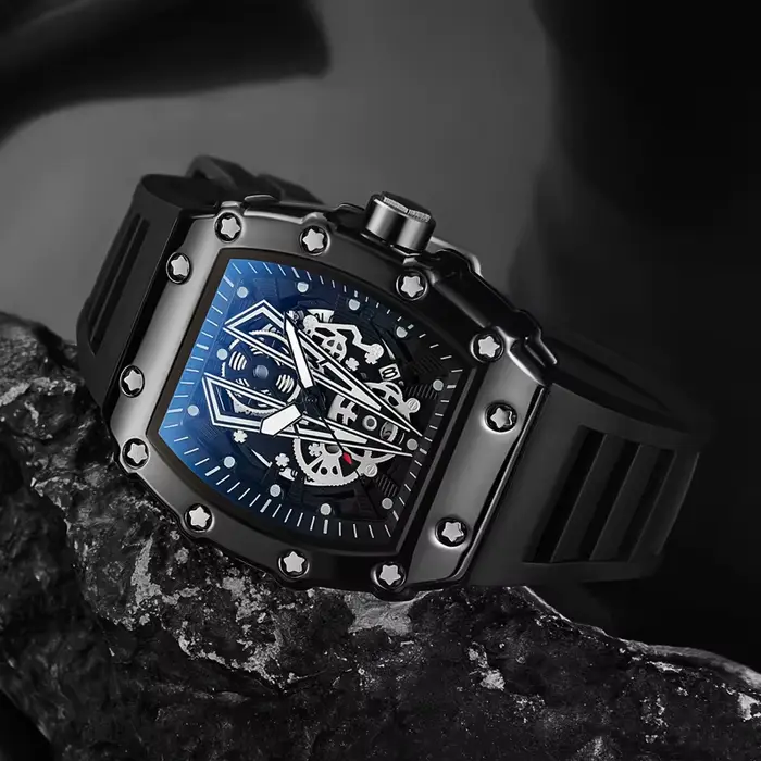 Montre de commerce extérieur grand cadran pour hommes Quartz étanche Sport carré montre lumineuse po