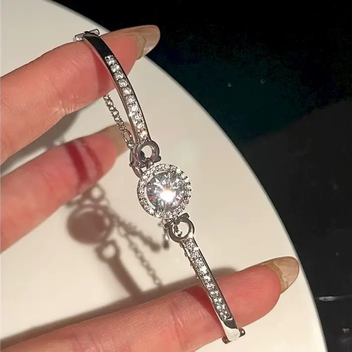 Grand Bracelet chaîne en Zircon pour femmes, 20cm de long, couleur or argent, Style Ins, cadeau exqu