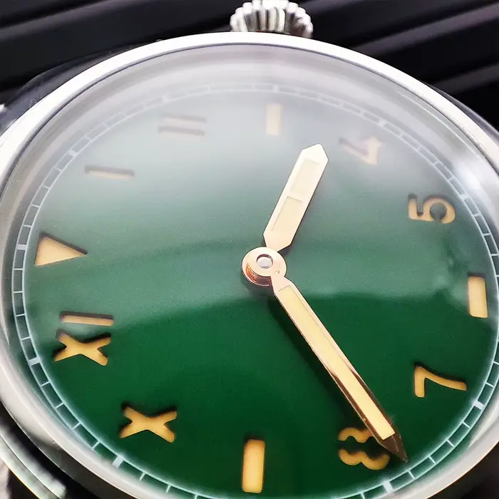 Montre mécanique manuelle en cuir pour homme