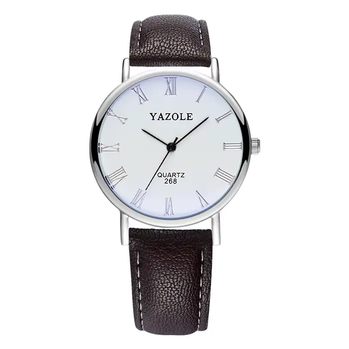 YAZOLE montre pour hommes montres décontractées à la mode bracelet en cuir montres à Quartz analogiq