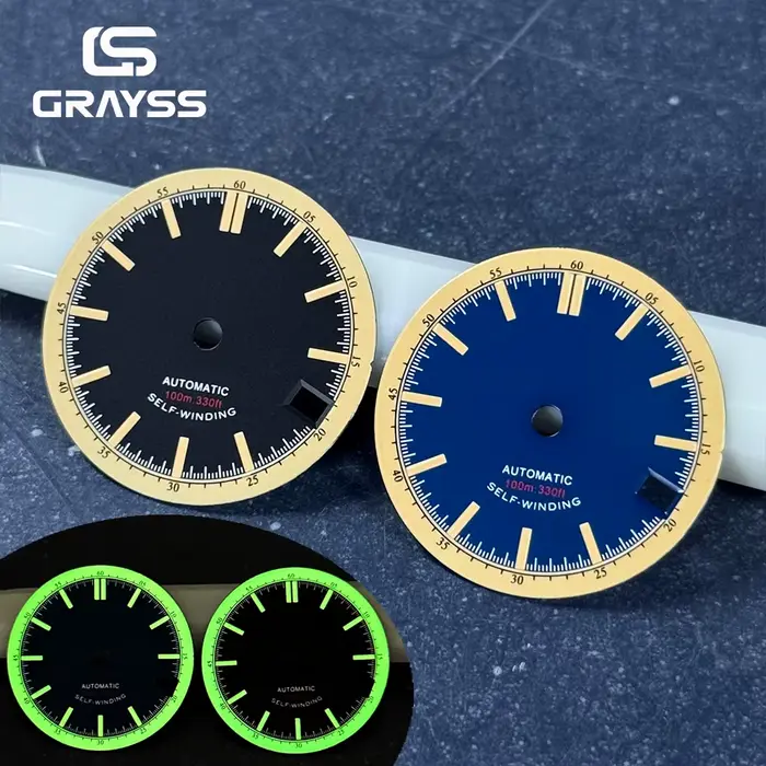 Nouveau cadran de montre rétro bleu marine noir 28.5mm compatible avec les mouvements NH35A NH36A NH34 pour hommes montre de plongée occaions spéciales