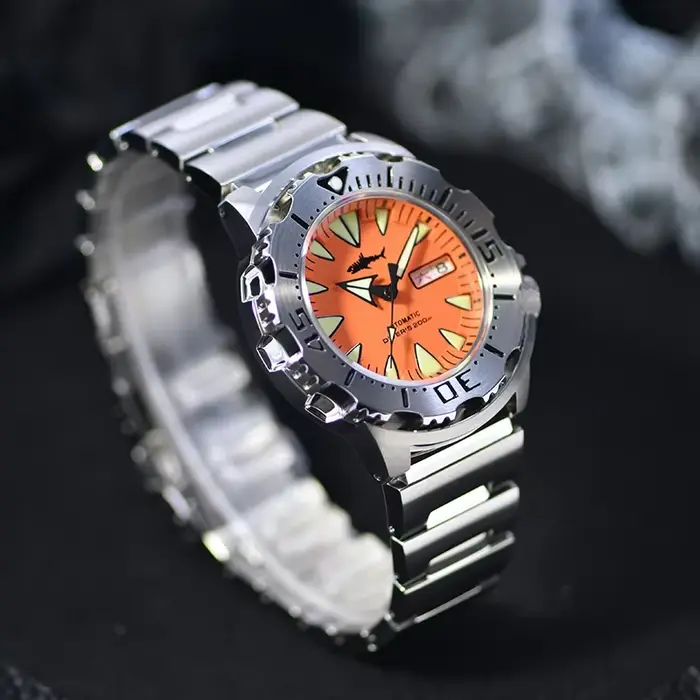 Heimdallr Monster NH36A mouvement automatique mécanique saphir cristal C3 lumineux 200m étanche montre-bracelet de plongée pour hommes
