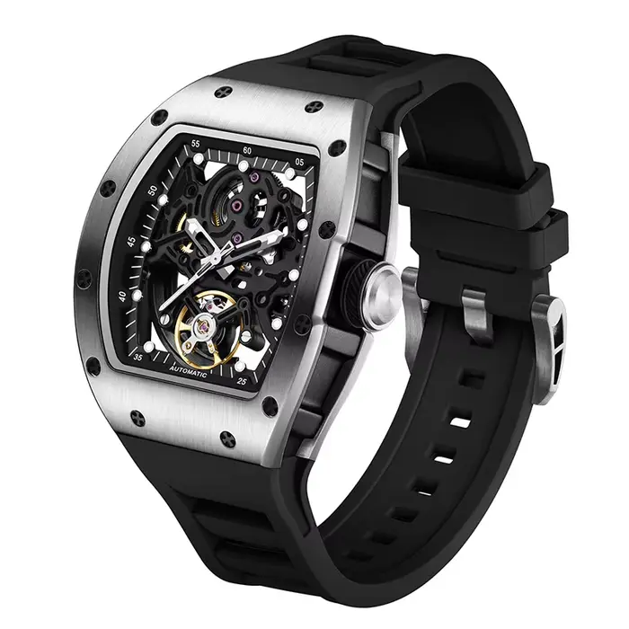 Montre mécanique automatique multifonction décontractée 2026 Skeleton, personnalisable avec logo OEM