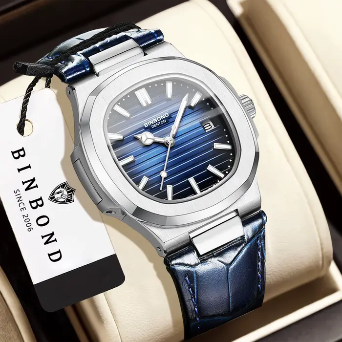 Montres-bracelets à quartz précises BINBOND pour hommes