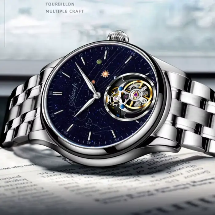 AESOP hommes de luxe véritable Tourbillon volant mécanique saphir montre étanche squelette montres