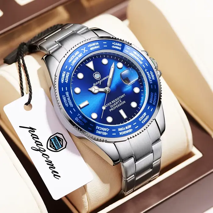 PAAZOMU Montre-bracelet de sport décontractée de luxe pour homme