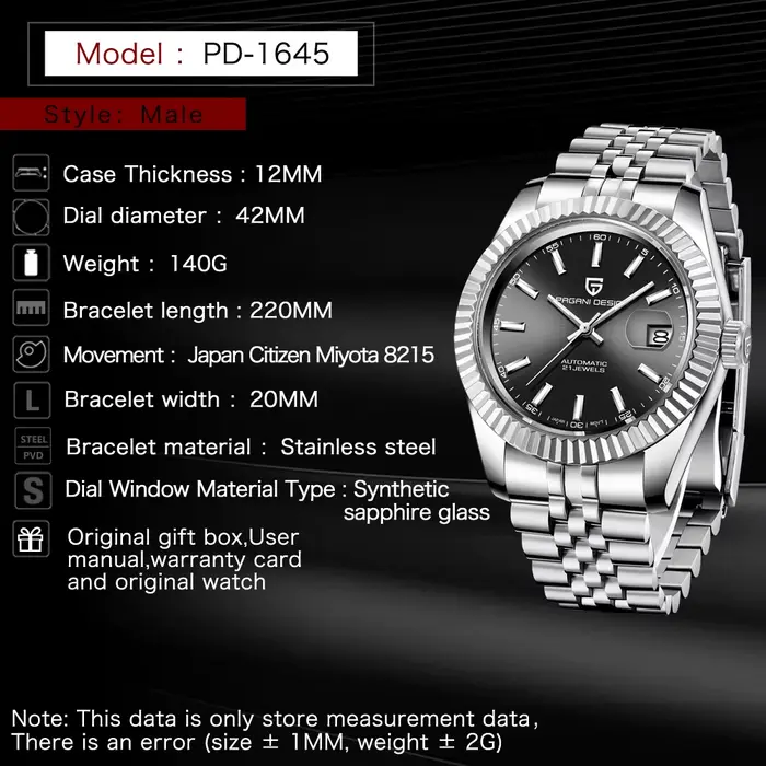 Nouvelle montre mécanique PAGANI DESIGN 2026 de luxe pour homme avec cadran dégradé